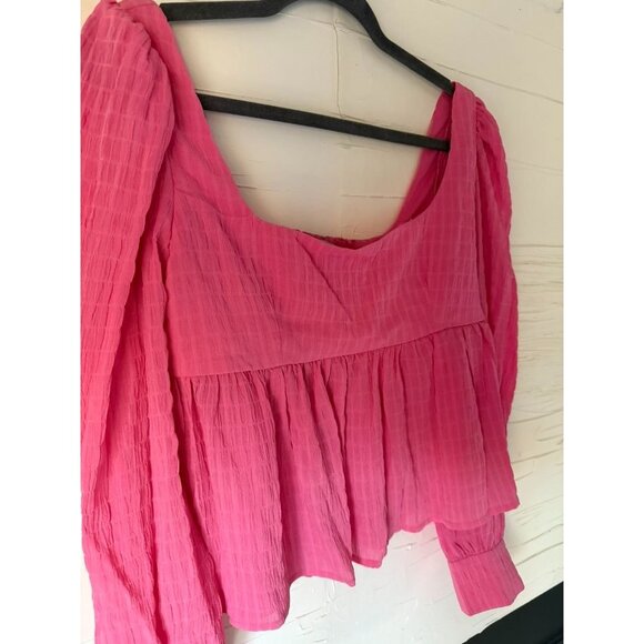 Anthropologie | WAYF (Where Are You From) | Small | Pink Textured Blouse - Picture 3 of 7